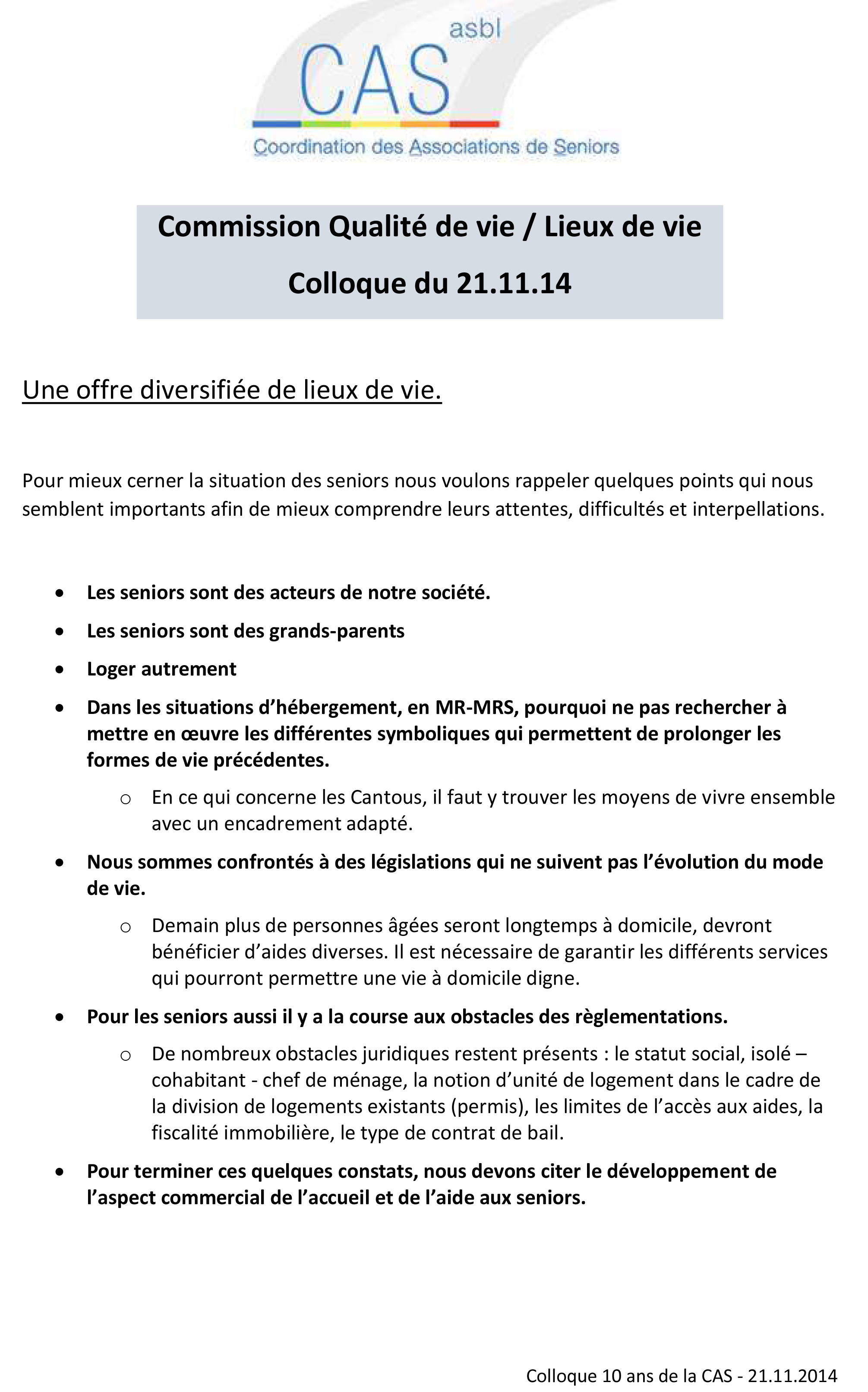 Colloque 10 ans de la CAS